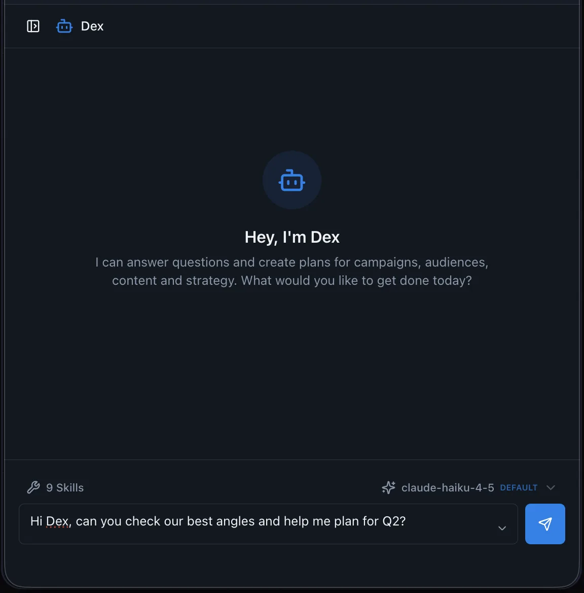 Dex AI in action